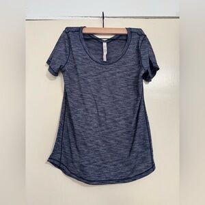 lululemon athletica Navy Heathered Short Sleeve Tee